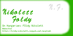 nikolett foldy business card